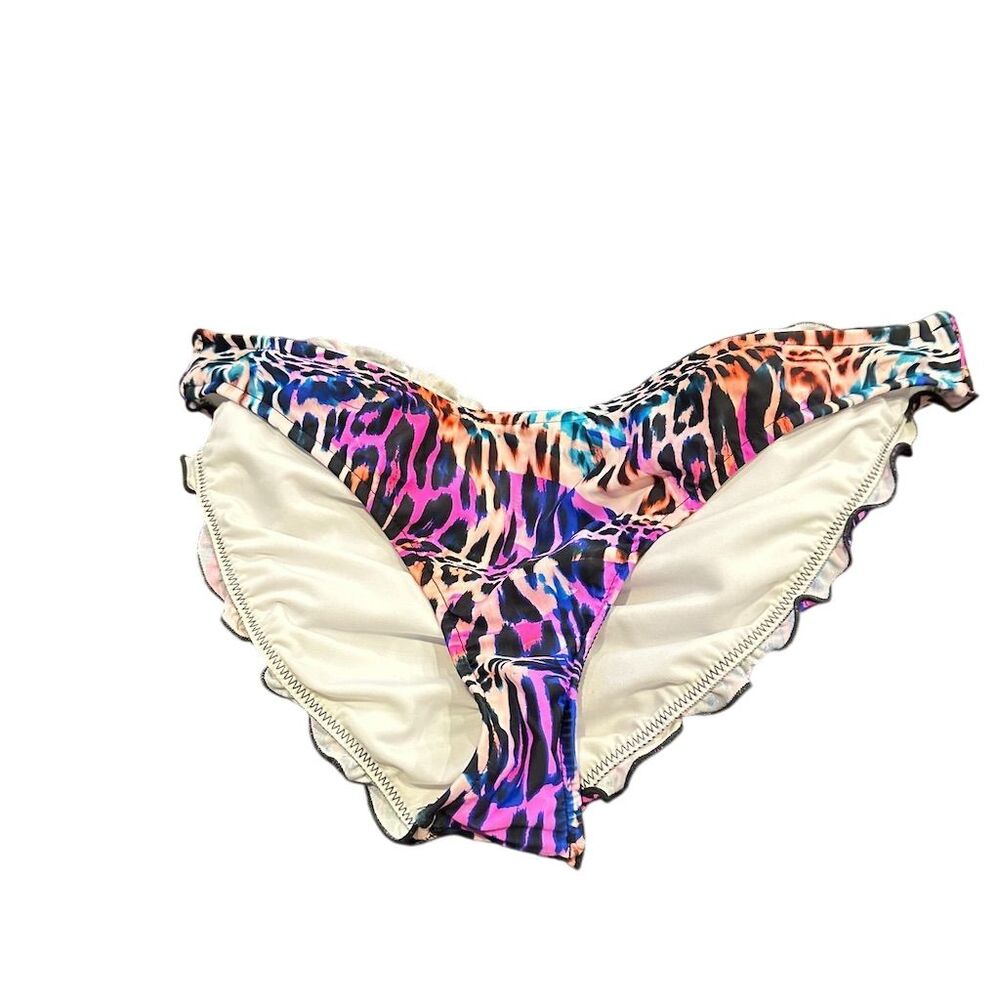 Venus Women's Size 12 Rainbow Zebra Print Bikini‎ Bottoms Multicolor